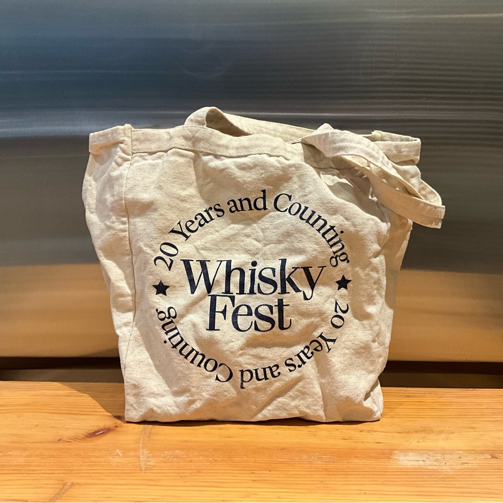 Whisky Fest 20 Years Cotton Canvas Natural Gusseted Tote Bag Whiskey Collector